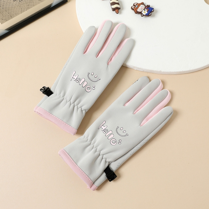 手套儿童秋冬运动骑行自行车玩雪保暖加绒男孩女童冬天小学生防水