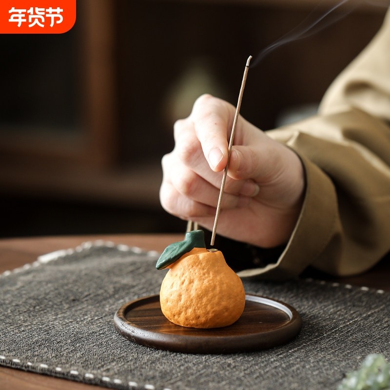 创意丑橘线香炉大吉大利树脂家用室内香插香座香托禅意茶室香薰炉,家居饰品,香托/香盘/香座/香插,淘宝优惠券,粉丝福利购,淘宝优惠卷