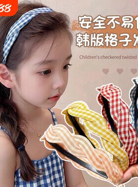 夏日麻花格子发箍女2025新款高颅顶头箍外戴压发发卡少女感发饰