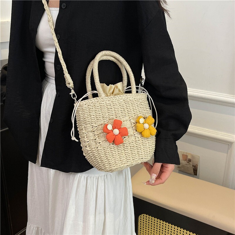 手工编织包包女2025新款夏日度假风草编包女镂空大容量单肩斜挎包