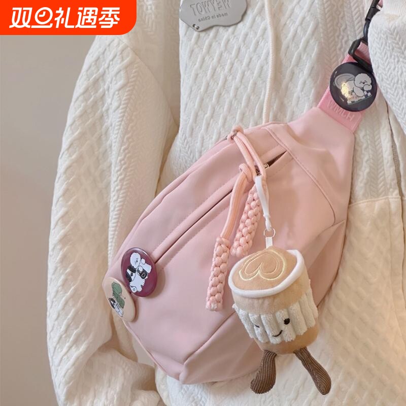 帆布休闲包包女2023新款潮斜挎包夏天运动胸包小众百搭ins腰包