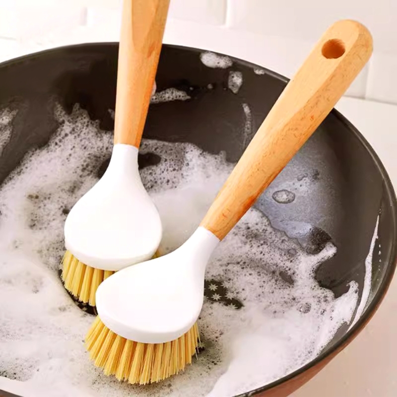 T锅刷F1pf0-带柄洗锅刷长柄厨房清洁刷家用清洁刷除垢碗刷锅刷