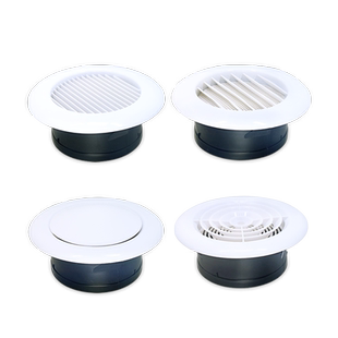 新风75圆形ABS110百叶160pvc管道可调通风口换气吊顶空调出风口