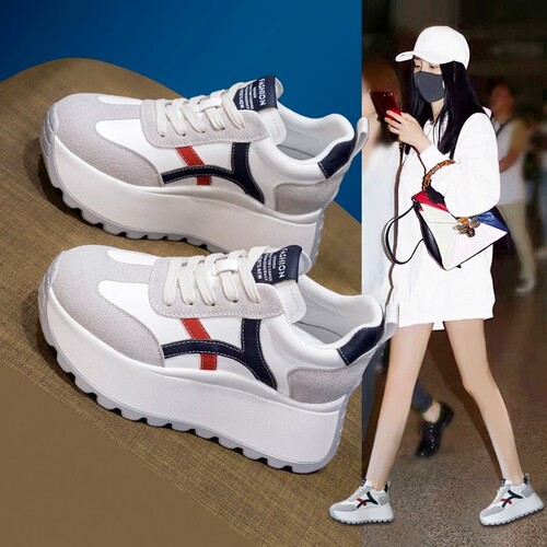 意尔康心选女鞋增高8cm2025秋冬新款厚底松糕跟显高休闲阿甘鞋运