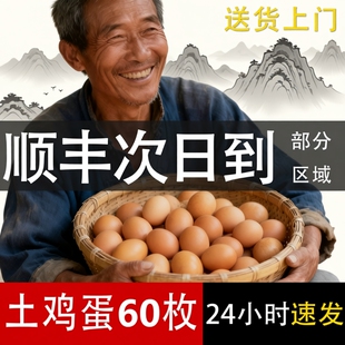 土鸡蛋新鲜正宗农家散养农村60枚整箱乌柴笨草生鲜鸡蛋次日农场