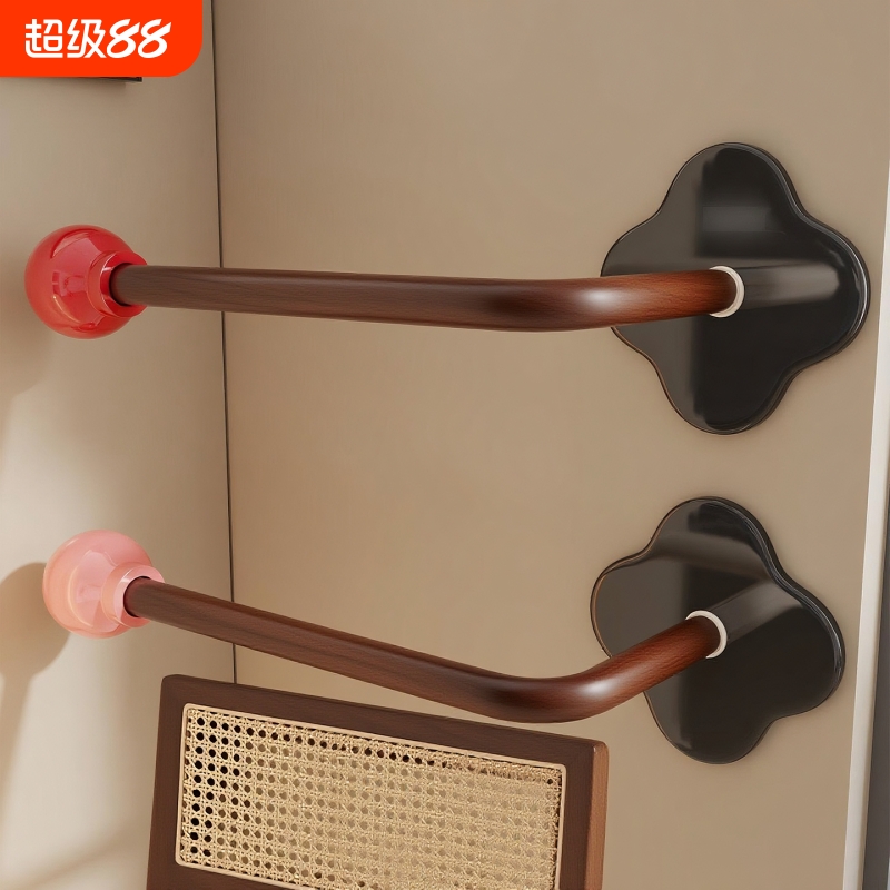 窗帘挂钩墙上固定器壁挂免打孔收拢神器浴帘墙勾束带收纳墙钩承重