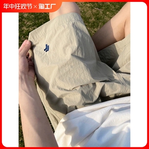 冰丝速干短裤男女夏季薄款2024新款潮牌裤子休闲宽松情侣五分裤
