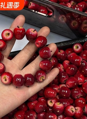 仿真红苹果手串手链小众个性创意圣诞平安夜送闺蜜朋友礼物手饰