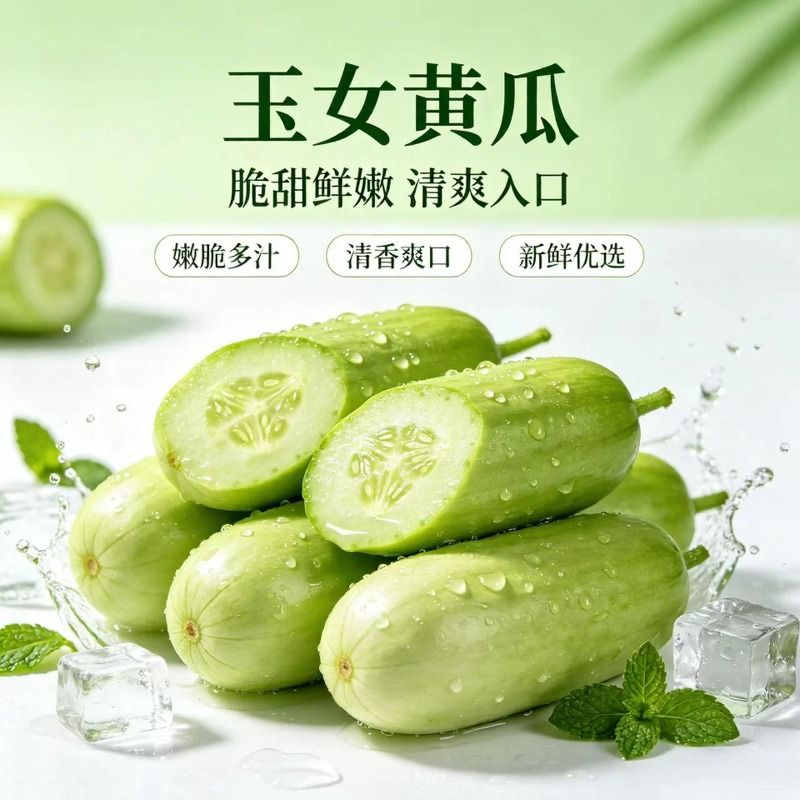 现摘头茬玉女水果黄瓜拇指黄瓜新鲜过年水果脆嫩多汁爽口优选脆甜