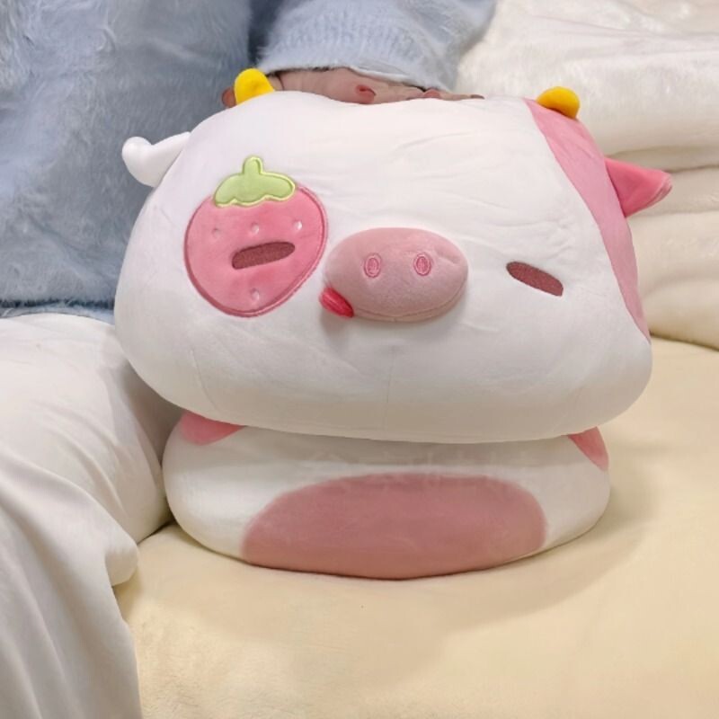 草莓奶牛猪玩偶公仔蘑菇猪娃娃睡觉抱枕毛绒玩具闺蜜生日礼物女