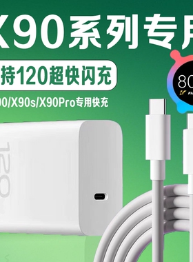 适用VIVOX90充电器超级闪充vivox90s充电头新款双Type-C口快充vivox90pro手机充电器x90pro+充电插头2米线