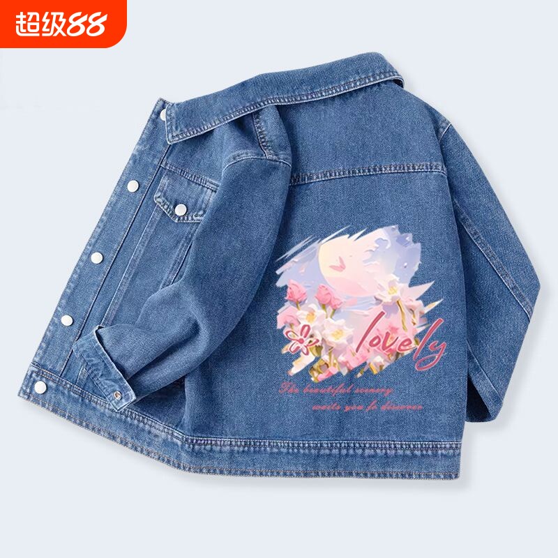 女童薄款百搭牛仔外套图片