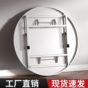 不锈钢折叠桌圆桌经济型饭店大排档流水席出租屋家用吃饭圆形餐桌