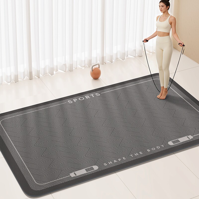 瑜伽垫室内防滑静音地垫舞蹈减震简约跳绳垫健身家用加厚加宽垫子