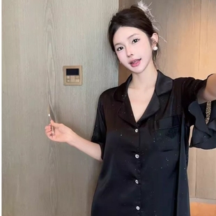 高贵胖mm特大码 简约开衫 懒懒 夏季 300斤 睡衣女宽松短袖 家居服2