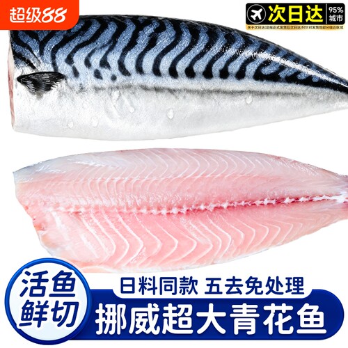 青花鱼挪威进口鲭鱼青花鱼片半成品日式盐渍新鲜烤青占鱼商用冷冻