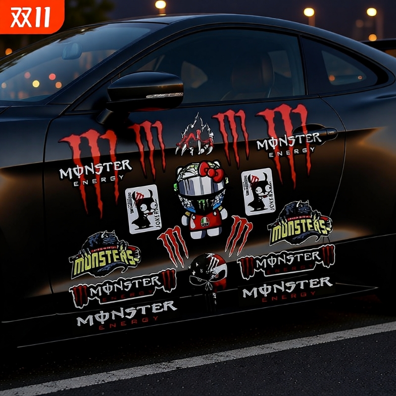 魔爪贴纸车贴摩托车改装防水无痕自行车小牛电动车鬼爪头盔装饰贴