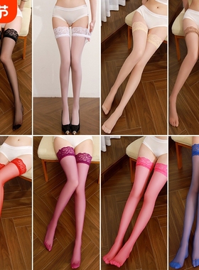 F125大腿过膝袜蕾丝花边长筒袜女高长筒性感丝袜马油白色黑色高筒