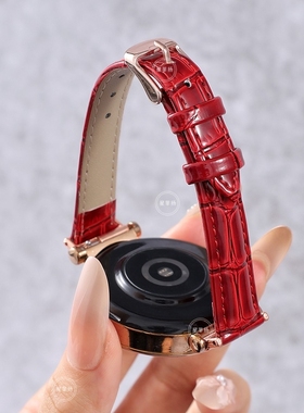 适用华为GT6超纤皮表带秋冬GT5新款竹节GT4/41mm高级小蛮腰新年红色watch5/watch4/pro手GT2/GT3pro白色绿色