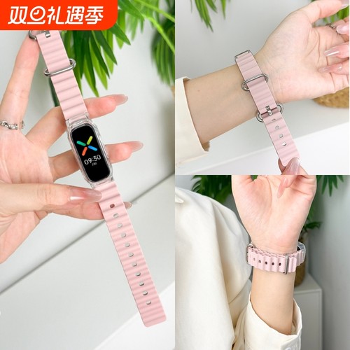 适用于OPPO band智能手环表带海洋硅胶透气款腕带oppo运动版时尚版活力版eva限定版夏季男女生新款替换带配件