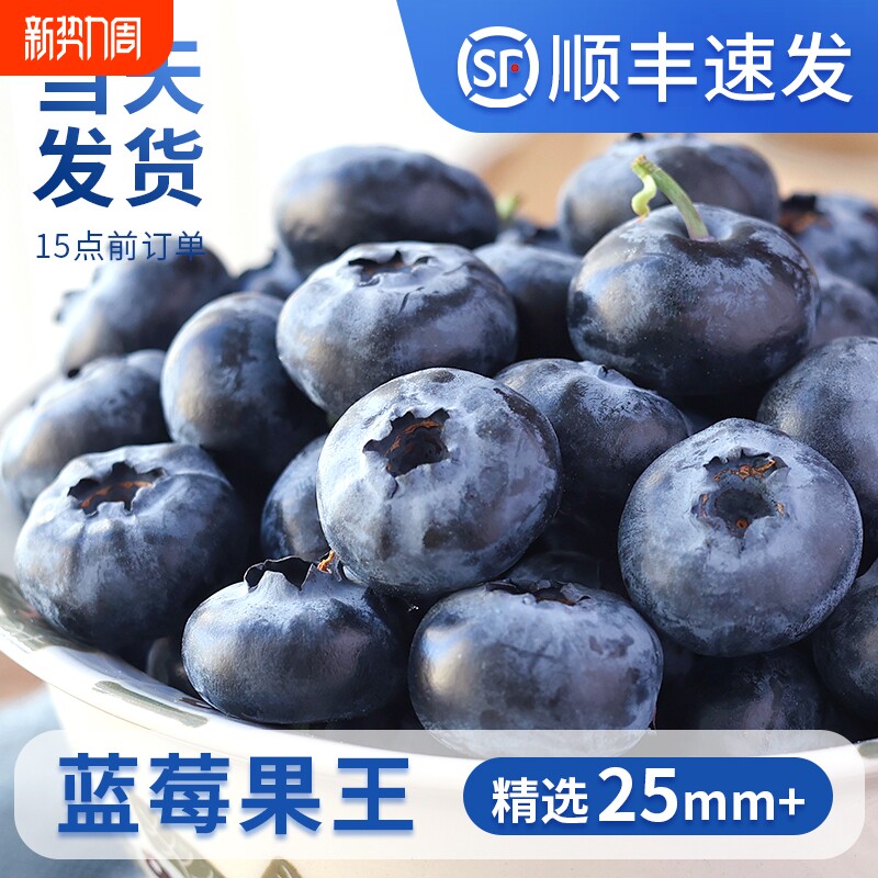 正宗蓝莓新鲜水果当季蓝梅鲜果现摘高山怡颗孕妇大果整箱顺丰包邮