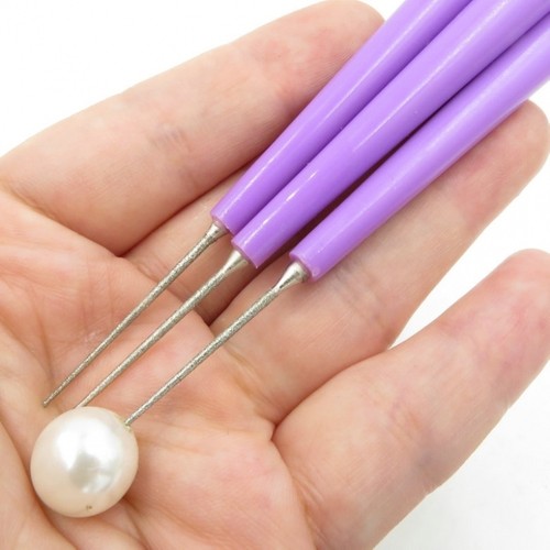 珍珠饰品串珠扩孔针磨针形锉刀金刚石diy手工用扩孔手动