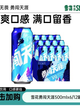 雪花（SNOW）啤酒勇闯天涯系列500mlx6/12罐麦汁浓度8度非原箱