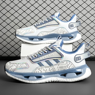 男大童初中生跑步鞋学生2025春季青少年网面透气防滑专用运动鞋子