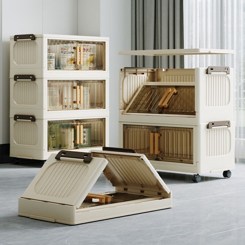 折叠收纳柜免安装收纳箱出租屋防潮防霉卧室衣柜多层储物柜子落地