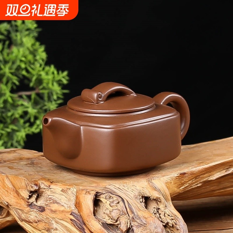 功夫茶具紫砂壶朱泥大号陶瓷壶小号手工方壶冲泡茶器宜兴茶壶单壶