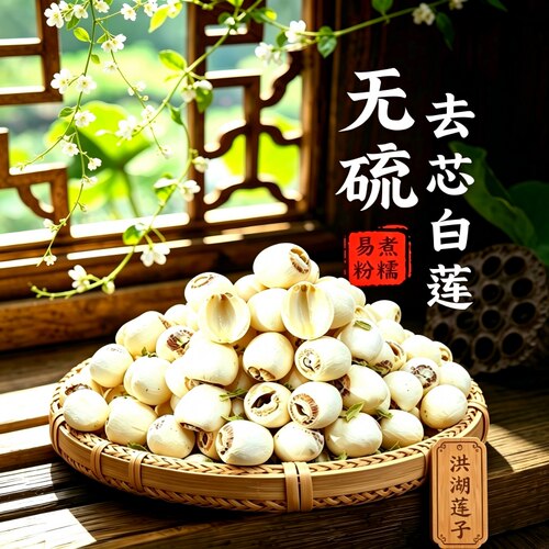 盛耳莲子新鲜去芯干货搭银耳百合羹粒大煲汤食用食材红豆源头一起