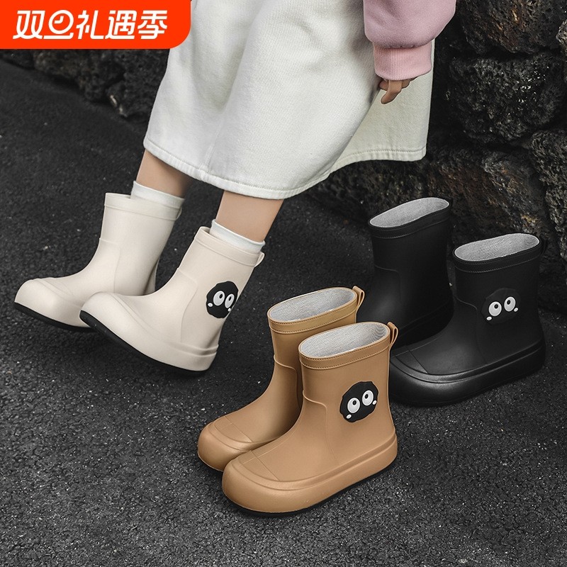 儿童雨鞋女童防滑水鞋中筒男童雨靴中大童雨水鞋亲子防水高颜值