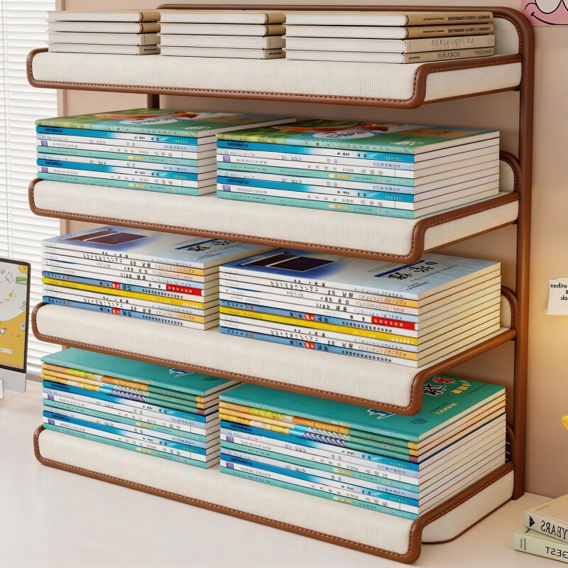 学科分类置物架学生书桌书本收纳架飘窗简易小书柜立式多层书立架