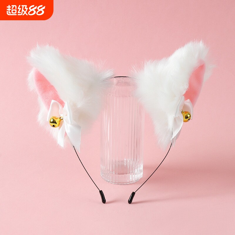 情趣内衣配饰可爱猫耳朵发箍女网红头箍兔耳cos魅力发饰颈环白色