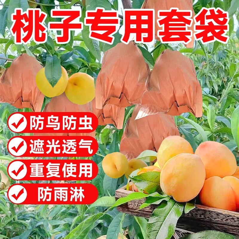 桃子套袋专用袋水果防鸟防虫神器水蜜桃黄桃梨子专用网袋纸袋果子