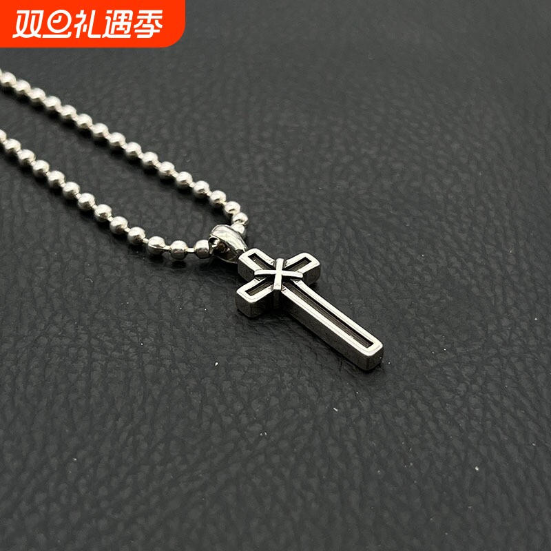 ODEK复古新款联名十字架项链男女小号欧美十字花吊坠经典款重工