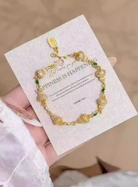 珐琅彩花丝葫芦手链女新中式国潮风小众设计精致感手饰品送女友