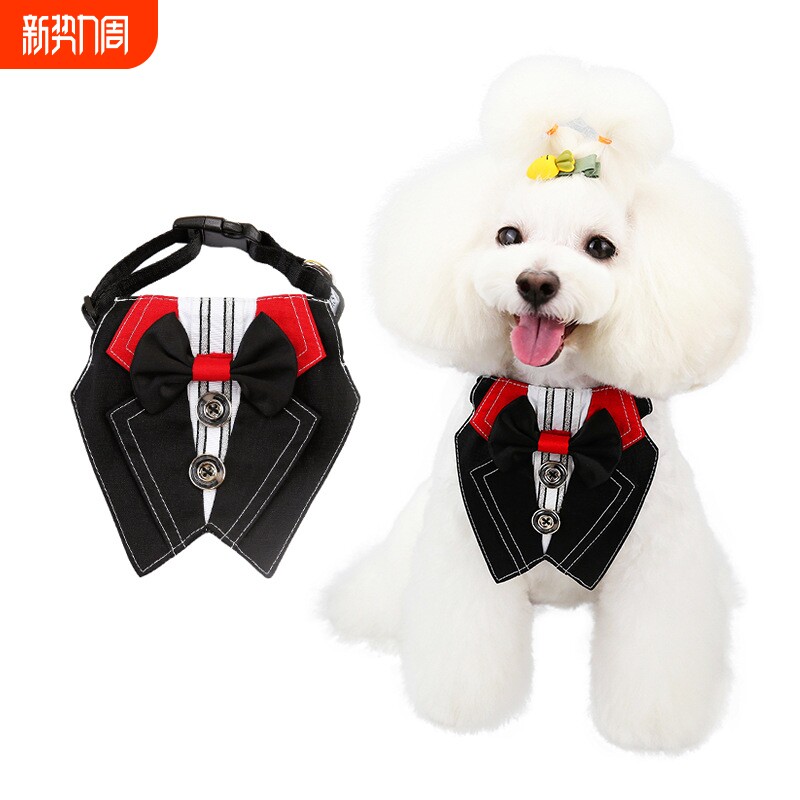 蝴蝶结领结狗狗项圈西装礼服猫项圈三角巾泰迪金毛狗围巾情人节