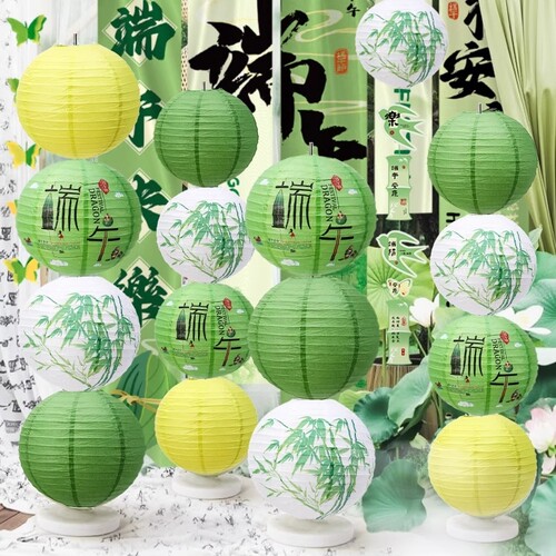 端午春天绿色中式国古风吊灯