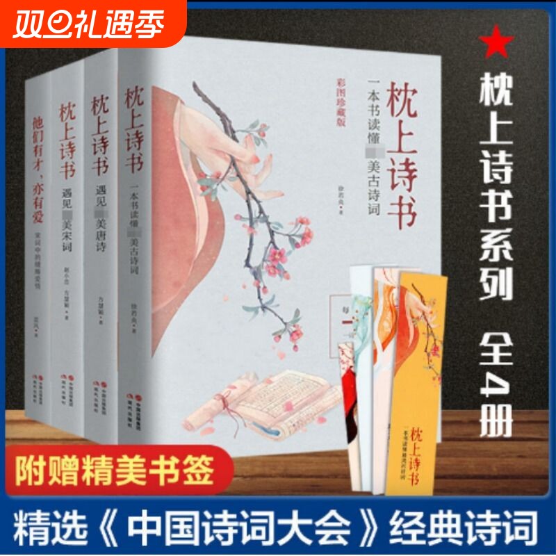 正版速发 4册枕上诗书 正版全套书读懂最美古诗词飞花令里读唐诗宋词诗词鉴赏辞典赏析中国古代文学古诗词书籍lxr