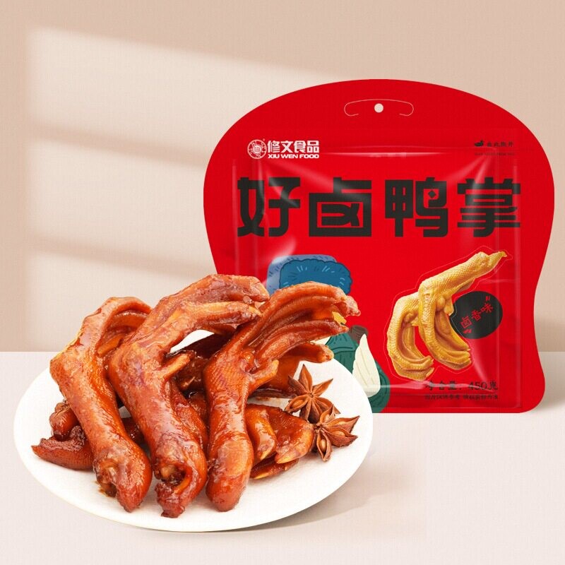 修文食品温州特产开袋即食鸭掌图片