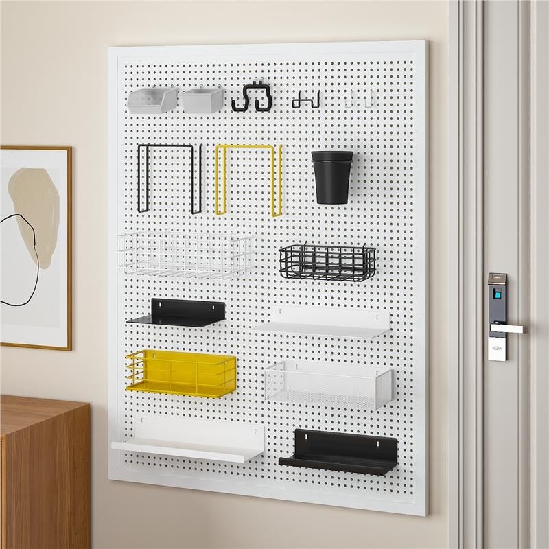 洞洞板配件通用圆孔置物架磁吸挂钩组合套装16孔距专用电竞房装饰