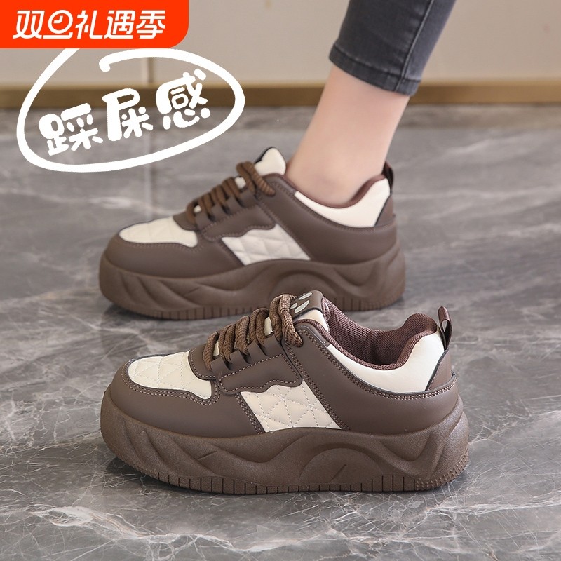 啄木鸟女鞋美拉德运动鞋女2025年新款孕妇外穿软底小码34真皮小