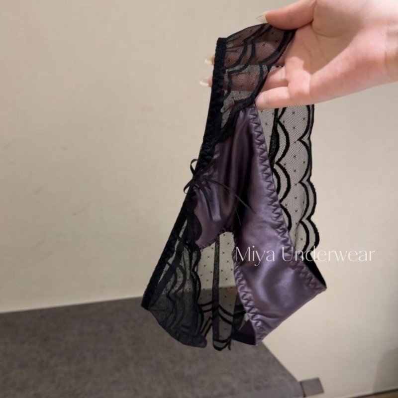 蕾丝内裤女夏季薄款网纱透气性感勾人诱惑包臀不夹臀三角裤