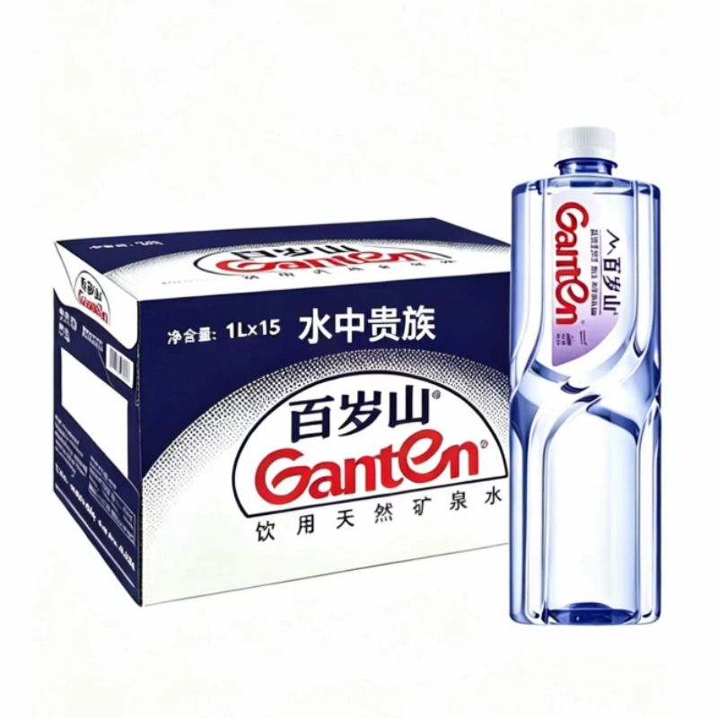 百岁山天然矿泉水1L*15瓶整箱饮用水纯净水补水一瓶健身保存箱装图片