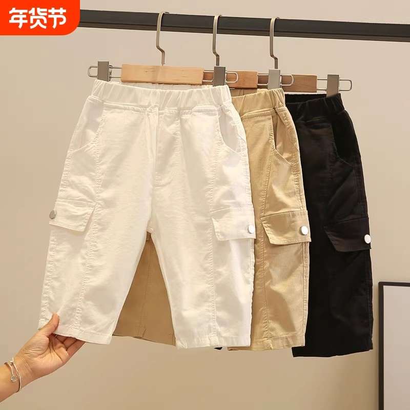 男童夏装短裤2024新款儿童薄款休闲中裤夏款七分裤子潮纯棉良品