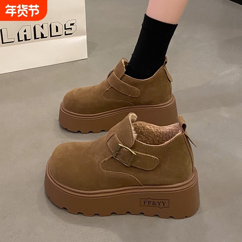 勃肯鞋女2025新款秋冬季复古百搭加绒厚底增高乐福棉鞋小个子松糕,女鞋,勃肯鞋/软木鞋,淘宝优惠券,粉丝福利购,淘宝优惠卷