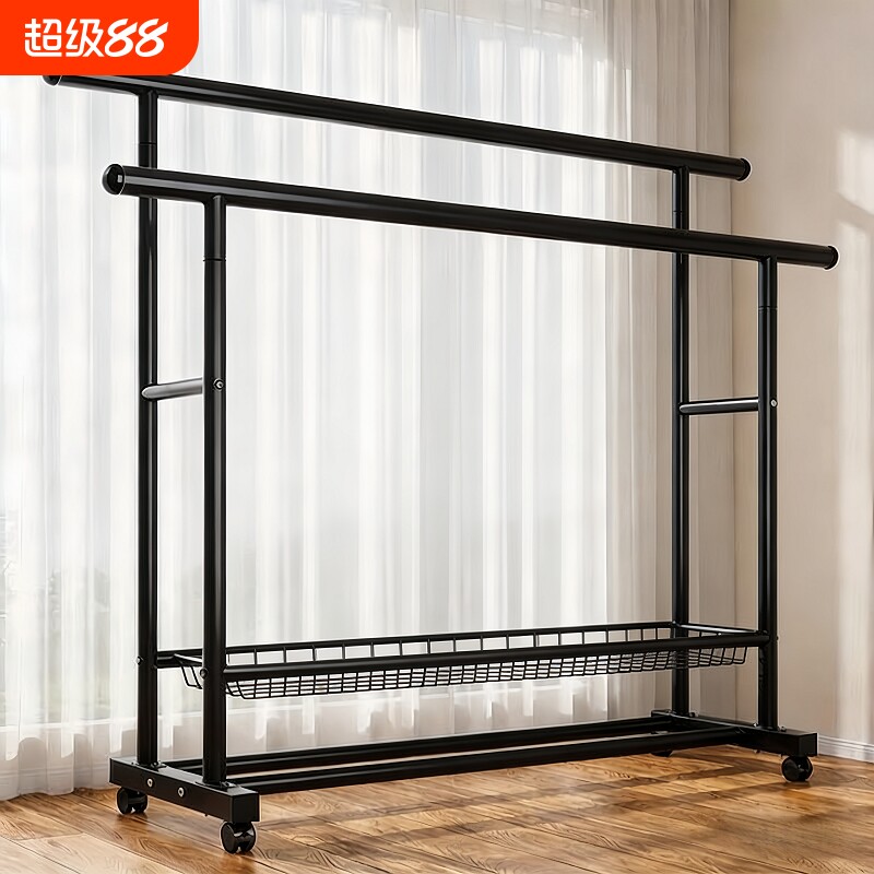 衣架落地卧室家用挂衣架室内衣服收纳架子可移动晾衣架简易衣帽架