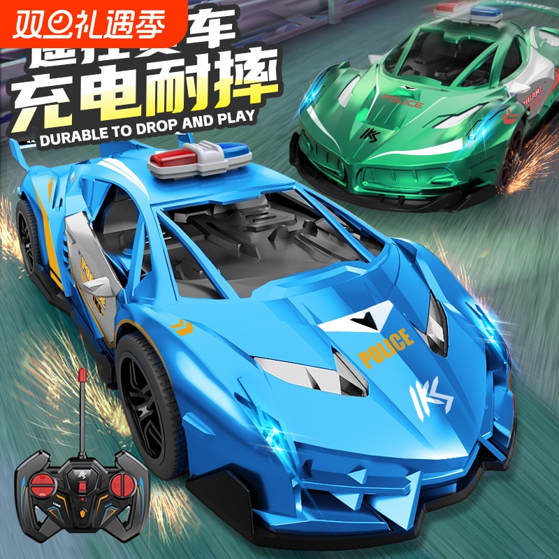 遥控车玩具rc电动高速马达漂移赛车警车越野小汽车儿童3一6岁男孩