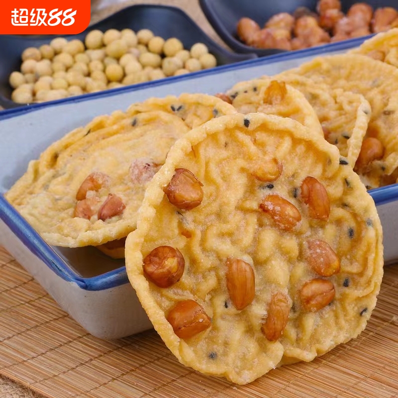 梅州客家特产铁勺饼江西月亮巴锅巴饼传统小吃糕点油炸休闲小吃